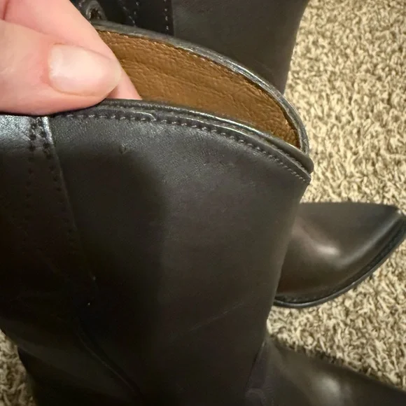 Frye Women’s Sacha Dark Brown Western Cowboy Leather Boots Size 7 NEW Snip Toe - Picture 8 of 8